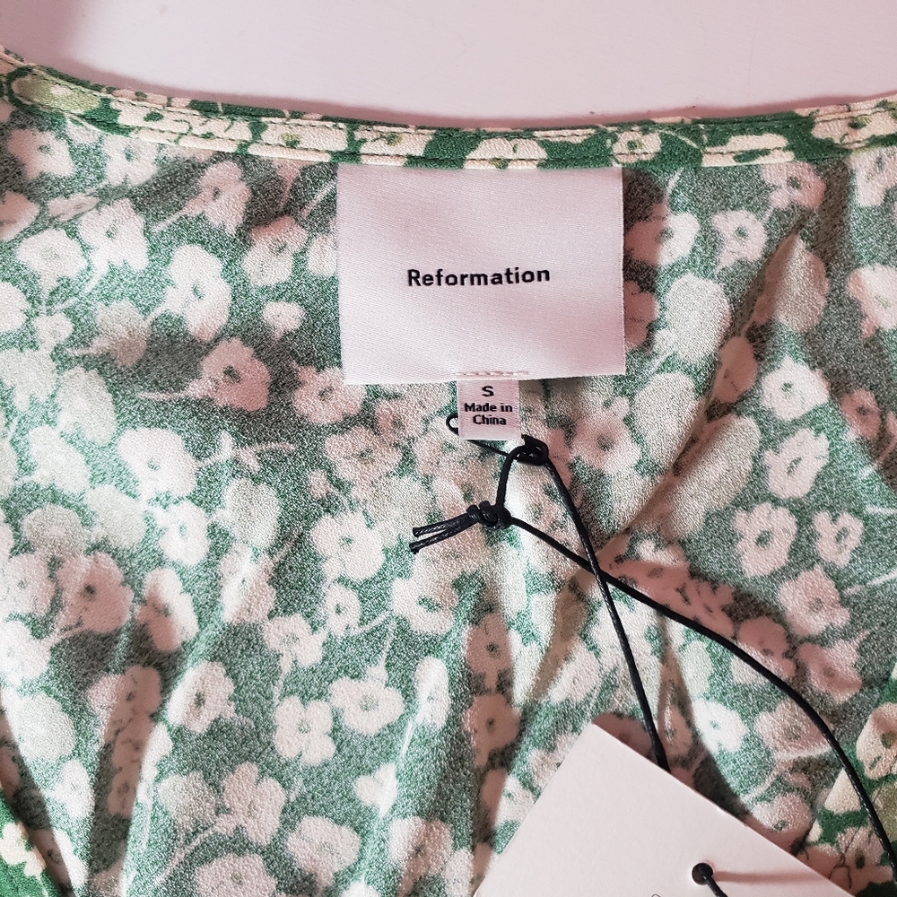 Reformation Calix Mento Mini Dress Bias Cut Ditsy Floral Cottagecore Spring S - Picture 3 of 14